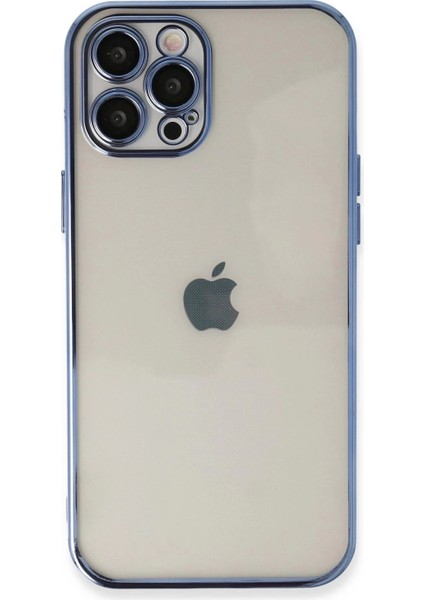 iPhone 12 Pro Max Kılıf Lensli Silikon - Açık Mavi