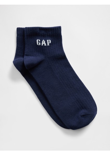 Kadın Lacivert Gap Logo Quarter Crew Çorap