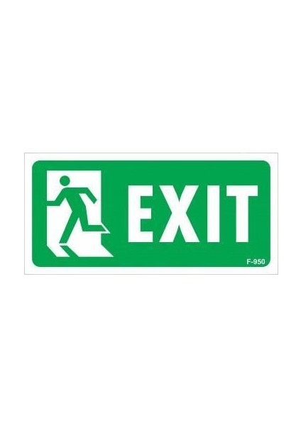 Exit Sol Uyarı Levhası 17,5X25 KOD:950