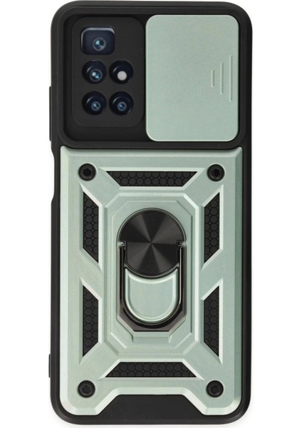 Xiaomi Redmi 10 2022 Kılıf Pars Lens Yüzüklü Silikon - Yeşil