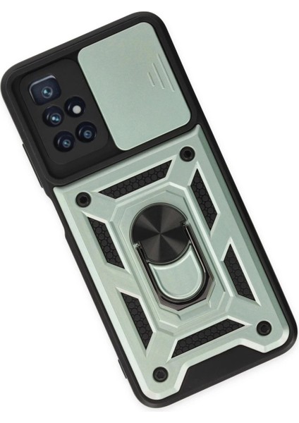 Xiaomi Redmi 10 2022 Kılıf Pars Lens Yüzüklü Silikon - Yeşil modelleri