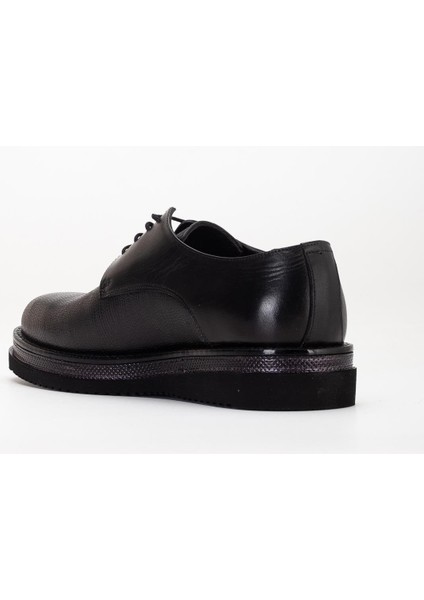 Hakiki Deri Erkek Klasik Ayakkabı Siyah Kalın Taban Bağlı Yüzüdüz indirimleri