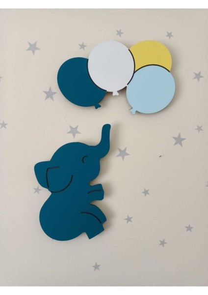 Turkuaz Renkli Çocuk Odası Dekoratif Gece Lambası Aydınlatması