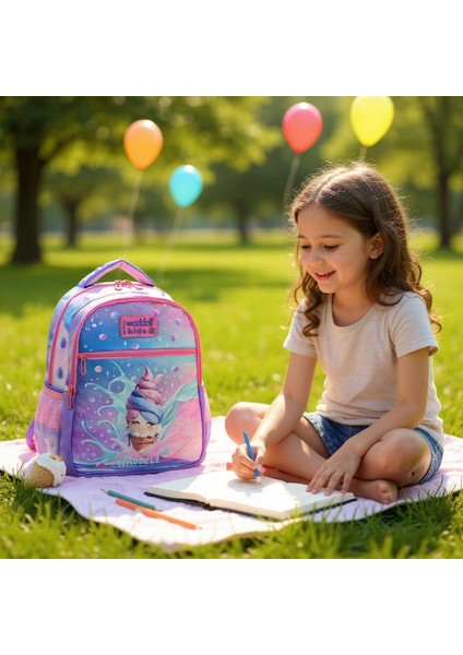 Lisanslı Dondurma Desenli Ilkokul Sırt Çantası, Beslenme Çantası ve Kalemlik Seti fiyatları