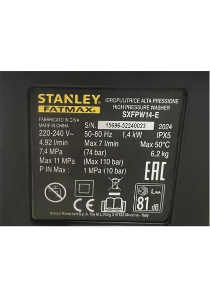Fatmax SXFPW14 Yıkama Makinası 110BAR 420L/H 1400WATT fırsatları