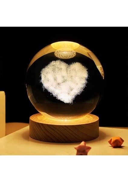 Renkli LED Işıklı Cam Kalp Küre 8cm, Şık ve Sevgi Dolu Dekor Ürünü fırsatları