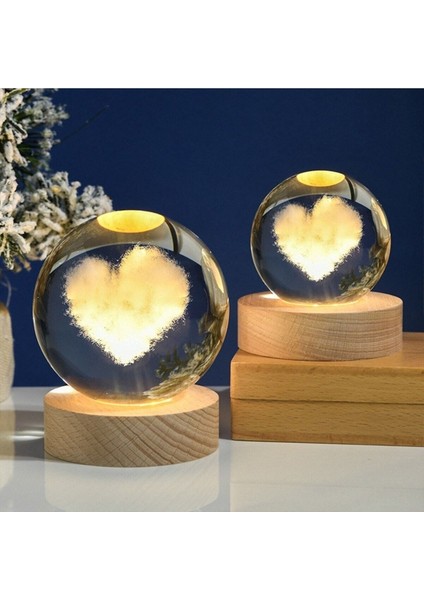 Renkli LED Işıklı Cam Kalp Küre 8cm, Şık ve Sevgi Dolu Dekor Ürünü indirimleri