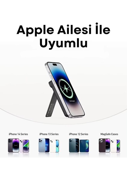 Mag-X Magsafe Uyumlu Standlı 5.000MAH Powerbank MXB003 Sıyah fiyatları