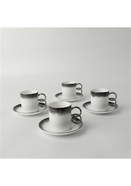 Çok Renkli 4'lü Porselen Kahve Fincanı Takımı, 110 Ml, Şık ve Dayanıklı Tasarım