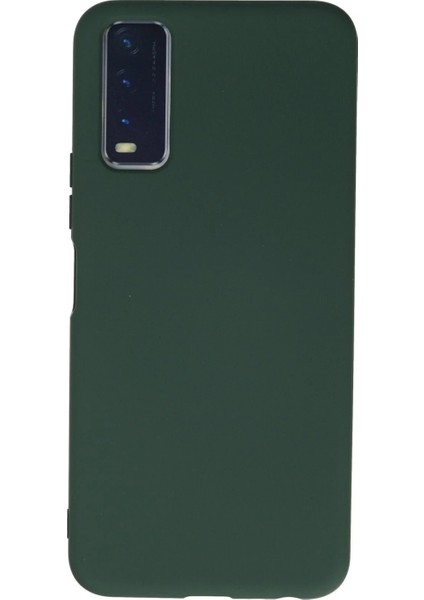 Vivo Y11S Kılıf Nano Içi Kadife Silikon - Koyu Yeşil