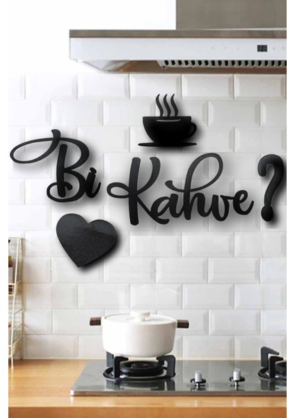 Ahşap Mutfak Süsleri 5 Parça, Siyah, Şık ve Zarif Dekorasyon Öğeleri