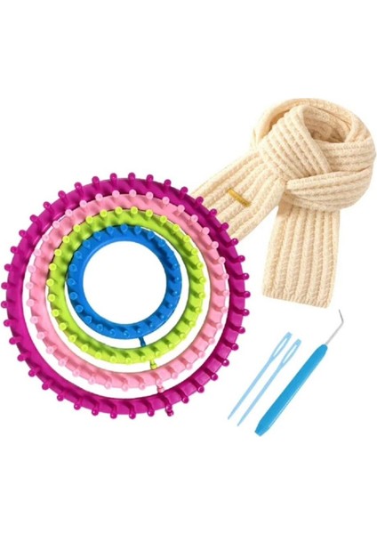 Yuvarlak Atkı ve Bere Örme Aparatı, Kolay ve Pratik Kullanım Sağlar.