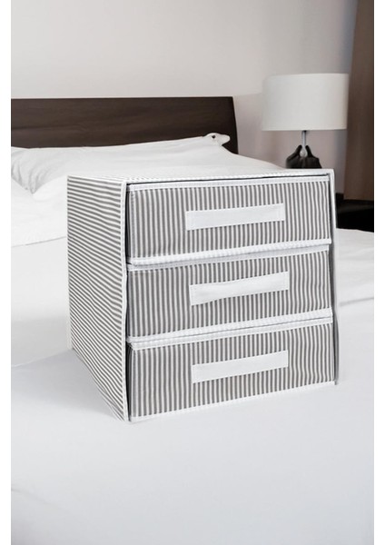 3 Bölmeli Kumaş Çekmece Organizer – 32 x 32 x 32 cm fiyatları