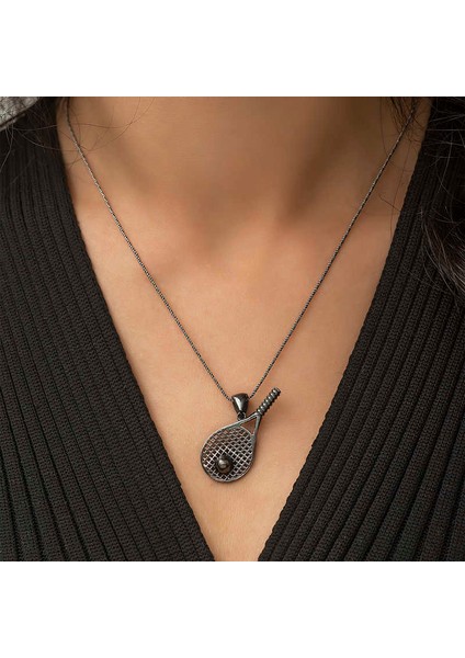 925 Ayar Gümüş Tenis Raketi Unisex Gümüş Kolye (T4480) (491491) fiyatları