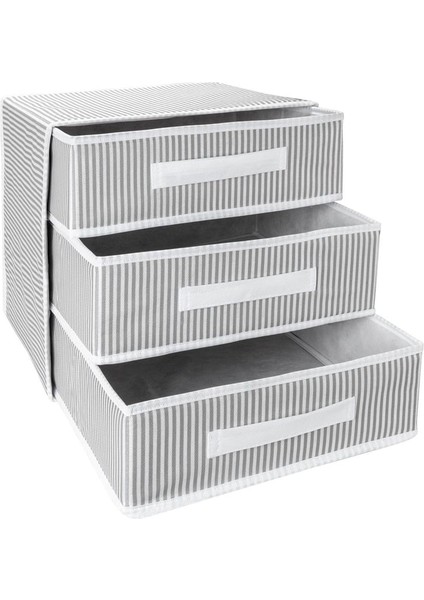 3 Bölmeli Kumaş Çekmece Organizer – 32 x 32 x 32 cm fırsatları