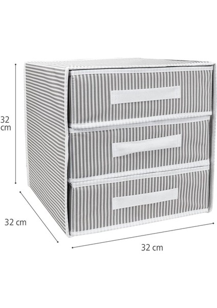 3 Bölmeli Kumaş Çekmece Organizer – 32 x 32 x 32 cm indirimleri