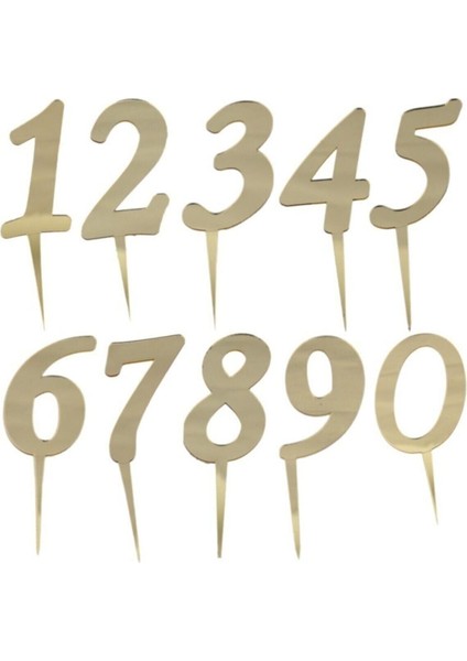 Turuncu Renk 2 Rakamı Pleksi Doğum Günü Pasta Süsü MSC105