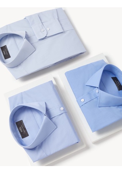 3'lü Uzun Kollu Regular Fit Gömlek Seti