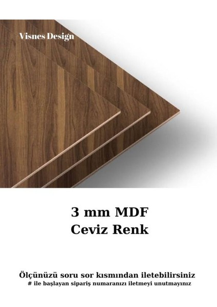 Özel Ölçü Koyu Ceviz Mdf Dolap Arkalığı ve Levha, 3 mm Kalınlık