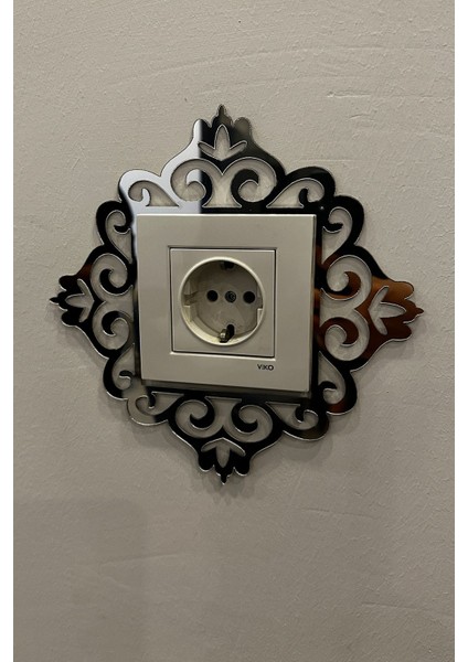 Altın Renkli Aynalı Pleksi Priz ve Anahtar Çerçevesi Ikili Set