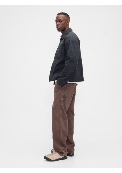 Erkek Kahverengi Relaxed Washwell Pantolon fırsatları