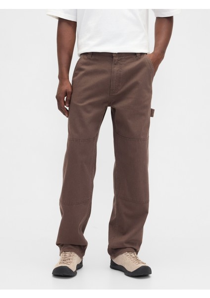 Erkek Kahverengi Relaxed Washwell Pantolon indirimleri