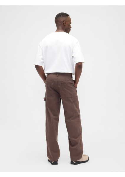 Erkek Kahverengi Relaxed Washwell Pantolon