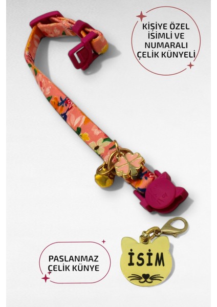 Güvenlik Kilitli Kedi Tasması, Isimli Kedi Tasması, Kedi Isimlik, Kedi Künyesi, Safety Click fırsatları