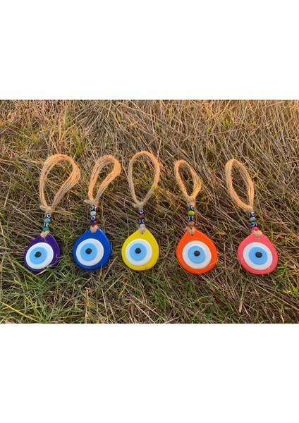Renkli Nazar Boncuklu Damla Desen El Yapımı Duvar Süsü 3'lü Set fiyatları