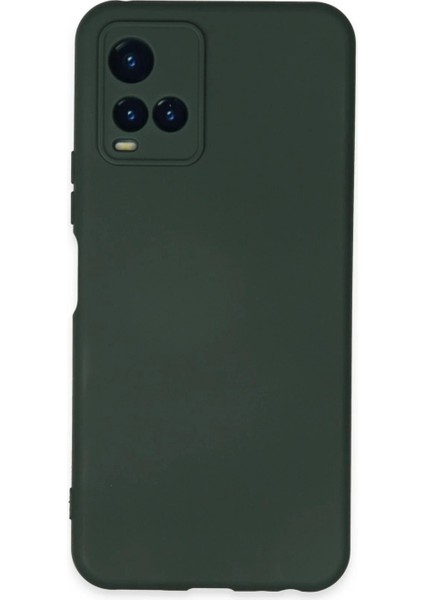 Vivo Y21S Kılıf Nano Içi Kadife Silikon - Koyu Yeşil