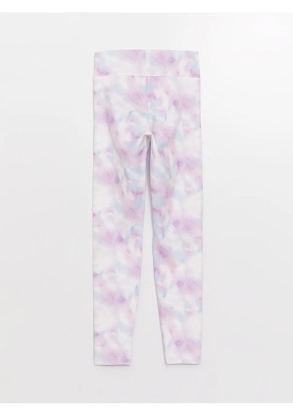 Batik Desenli Yüksek Bel Spor Tayt