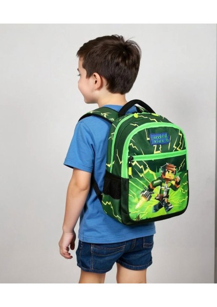 Lisanslı Maycraft Creeper Ilkokul Sırt Çantası, Beslenme Çantası ve Kalemlik Seti fırsatları