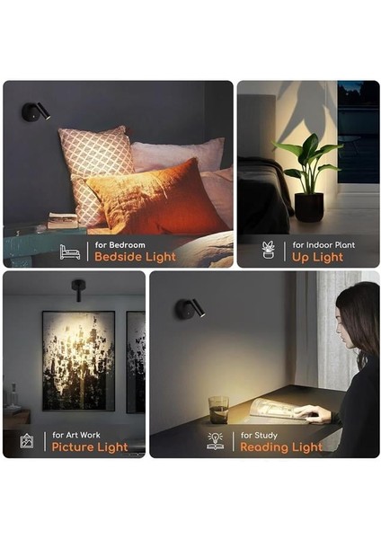 AL-XYD05 Çok Fonksiyonlu Dokunmatik Şarjlı 1200MAH Duvar Aplik 3000K-4000K-6500K Type-C Şarj Girişli fırsatları
