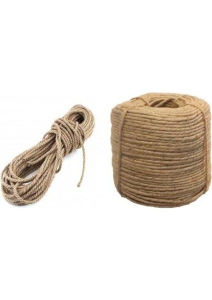 Turuncu 6mm Jüt Halat, 10 Metre, Dayanıklı ve Doğal Ip, Çeşitli Kullanım Alanları Için Ideal