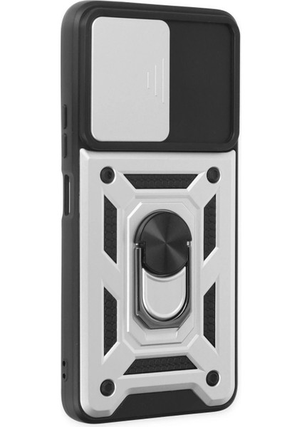 Xiaomi Poco X3 Gt Kılıf Pars Lens Yüzüklü Silikon - Gümüş fiyatları