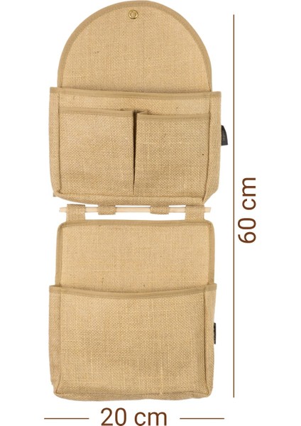 Bej 2 Katlı 4 Cepli Jüt Duvar Dolabı, Banyo ve Ofis Için Kullanışlı Organizer fırsatları