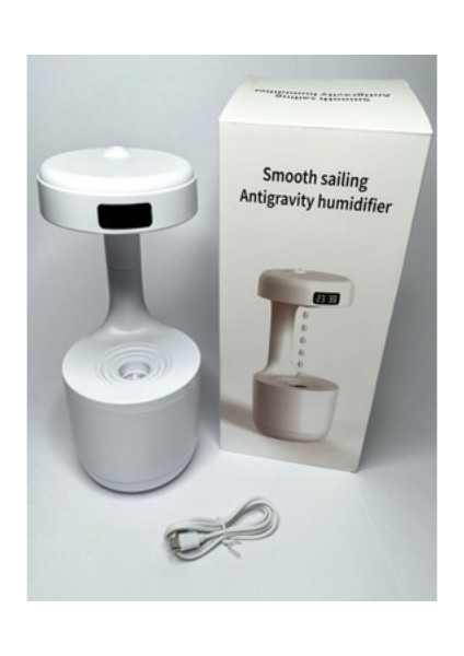 Hava Nemlendirici Yer Çekimine Karşı Su Damlalı Buhar Makinesi 800ML. (Beyaz) Antı-Gravıty Su Damlacıklı Yerçekimine Karşı Ortam Hava Nemlendirici