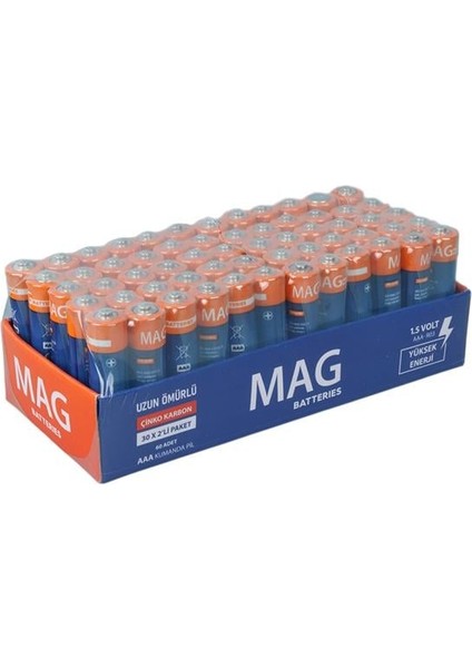 MG-26172 Karbon Çinko Aaa 60'lı Paket Ince Kalem Kumanda Pili (AAA,R03 Um-3) fırsatları