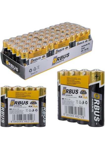 KLRORB-LR06-4B 1.5V Aa 60 Adet 4'lü Paket Alkalin Kalem Pil