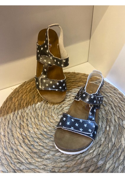 Hakiki Deri Mantar Taban Ortopedik Sandalet