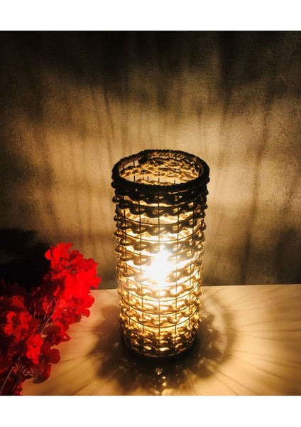 Renkli Hasır Örgü Masaüstü Aydınlatma 30 cm Abajur fiyatları