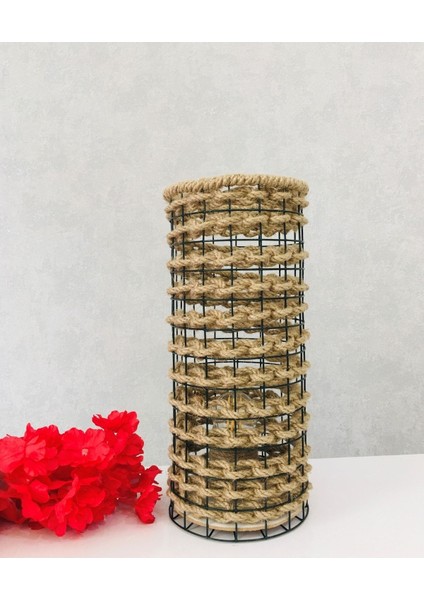 Renkli Hasır Örgü Masaüstü Aydınlatma 30 cm Abajur fırsatları