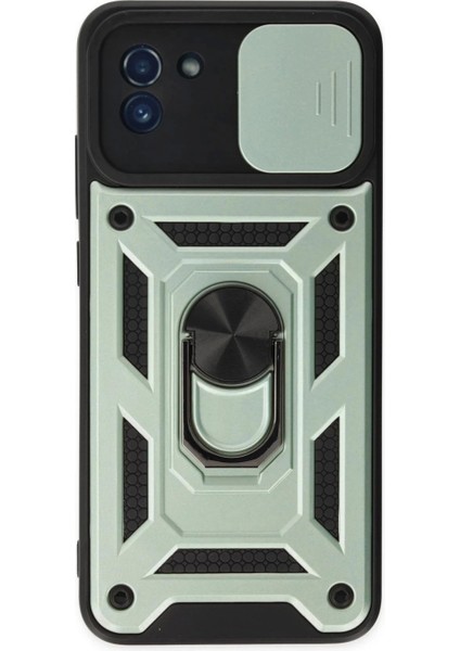 Samsung Galaxy A03 Kılıf Pars Lens Yüzüklü Silikon - Yeşil