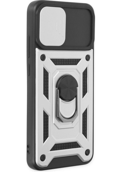 Samsung Galaxy A03 Kılıf Pars Lens Yüzüklü Silikon - Gümüş fiyatları