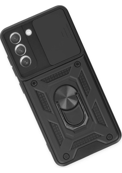 Samsung Galaxy S21 Fe Kılıf Pars Lens Yüzüklü Silikon - Siyah modelleri