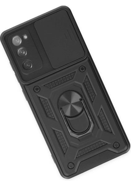 Samsung Galaxy S20 Fe Kılıf Pars Lens Yüzüklü Silikon - Siyah modelleri