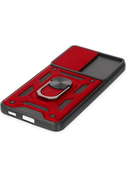 Samsung Galaxy S21 Fe Kılıf Pars Lens Yüzüklü Silikon - Kırmızı indirimleri