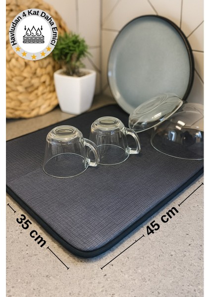 Süper Emici Bulaşık Kurutma Matı, Tezgah Üstü Bulaşıklık, Gri fiyatları