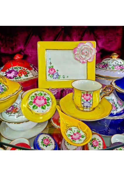 El Yapımı Canlı Sarı Porselen Kahve Fincanı, Şıklık ve Tarzınıza Renk Katacak. fiyatları