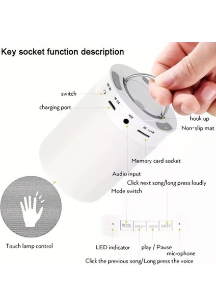 Renk Değiştiren Romantik Masa Lambası ve Kablosuz Hoparlör ile Ortam Aydınlatması